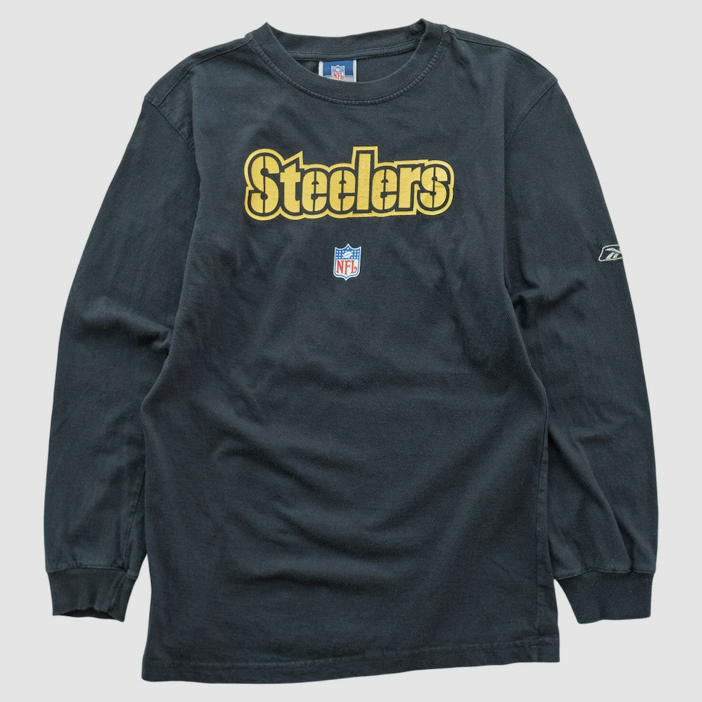 Pittsburgh Steelers Reebok 2000s Long Sleeve T-shirt - Black Vintage - Fanatics