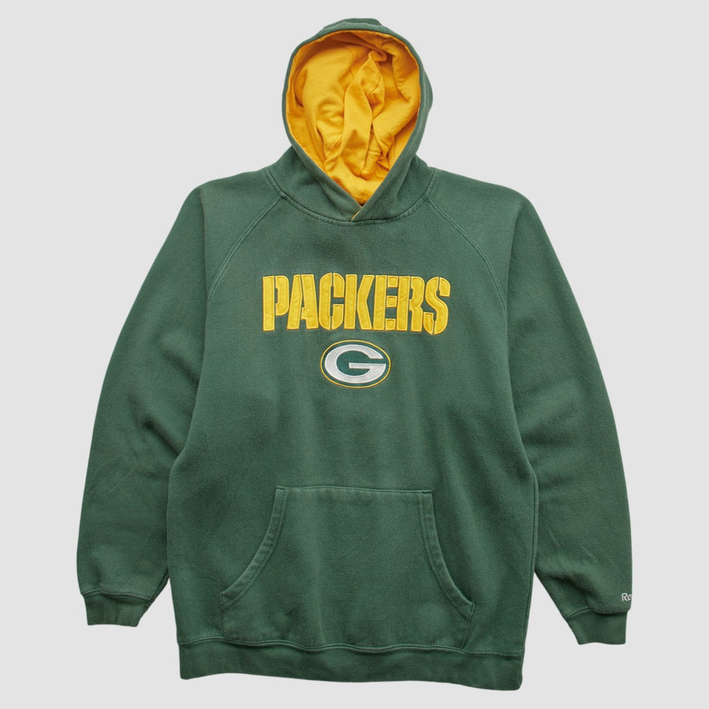 Green Bay Packers Reebok 2000s Hooded Pullover Sweatshirt - Green Vintage - Fanatics