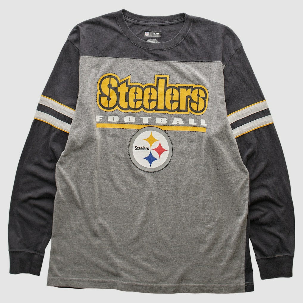 Pittsburgh Steelers NFL 2010s Long Sleeve T-shirt - Heather Gray Vintage - Fanatics