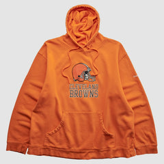 Cleveland Browns Reebok 2000s Hooded Pullover Sweatshirt - Orange Vintage - Fanatics