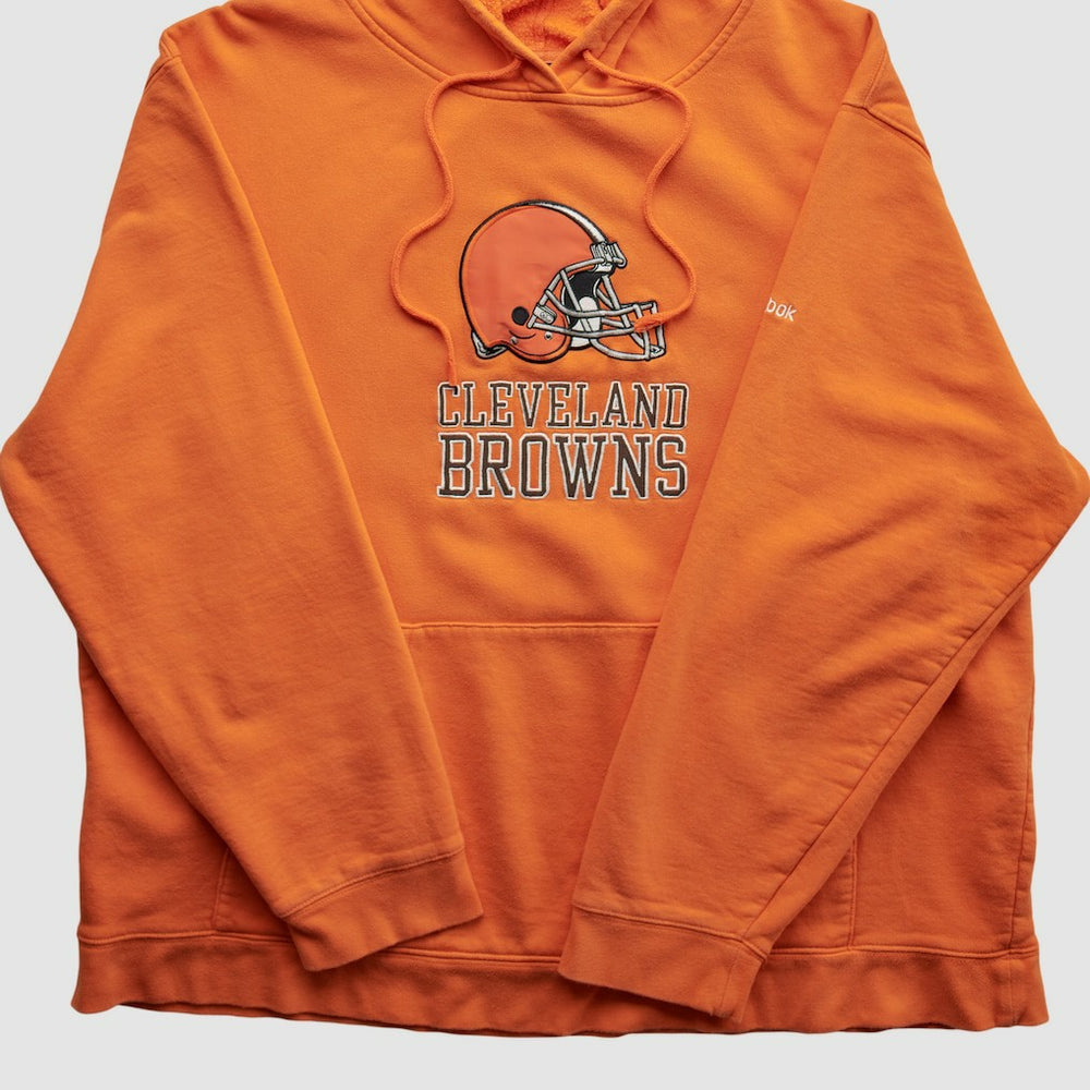 Cleveland Browns Reebok 2000s Hooded Pullover Sweatshirt - Orange Vintage - Fanatics