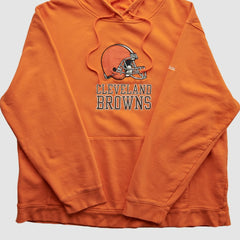 Cleveland Browns Reebok 2000s Hooded Pullover Sweatshirt - Orange Vintage - Fanatics