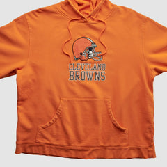 Cleveland Browns Reebok 2000s Hooded Pullover Sweatshirt - Orange Vintage - Fanatics