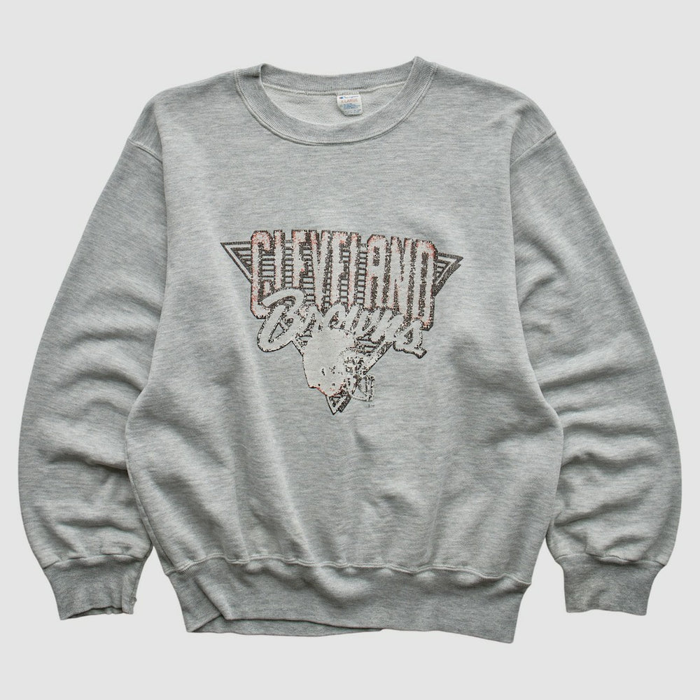 Cleveland Browns Champion 90s Pullover Sweatshirt - Heather Gray Vintage - Fanatics