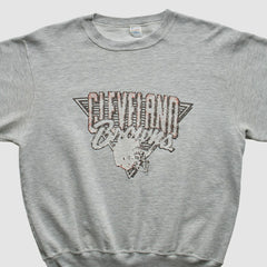 Cleveland Browns Champion 90s Pullover Sweatshirt - Heather Gray Vintage - Fanatics