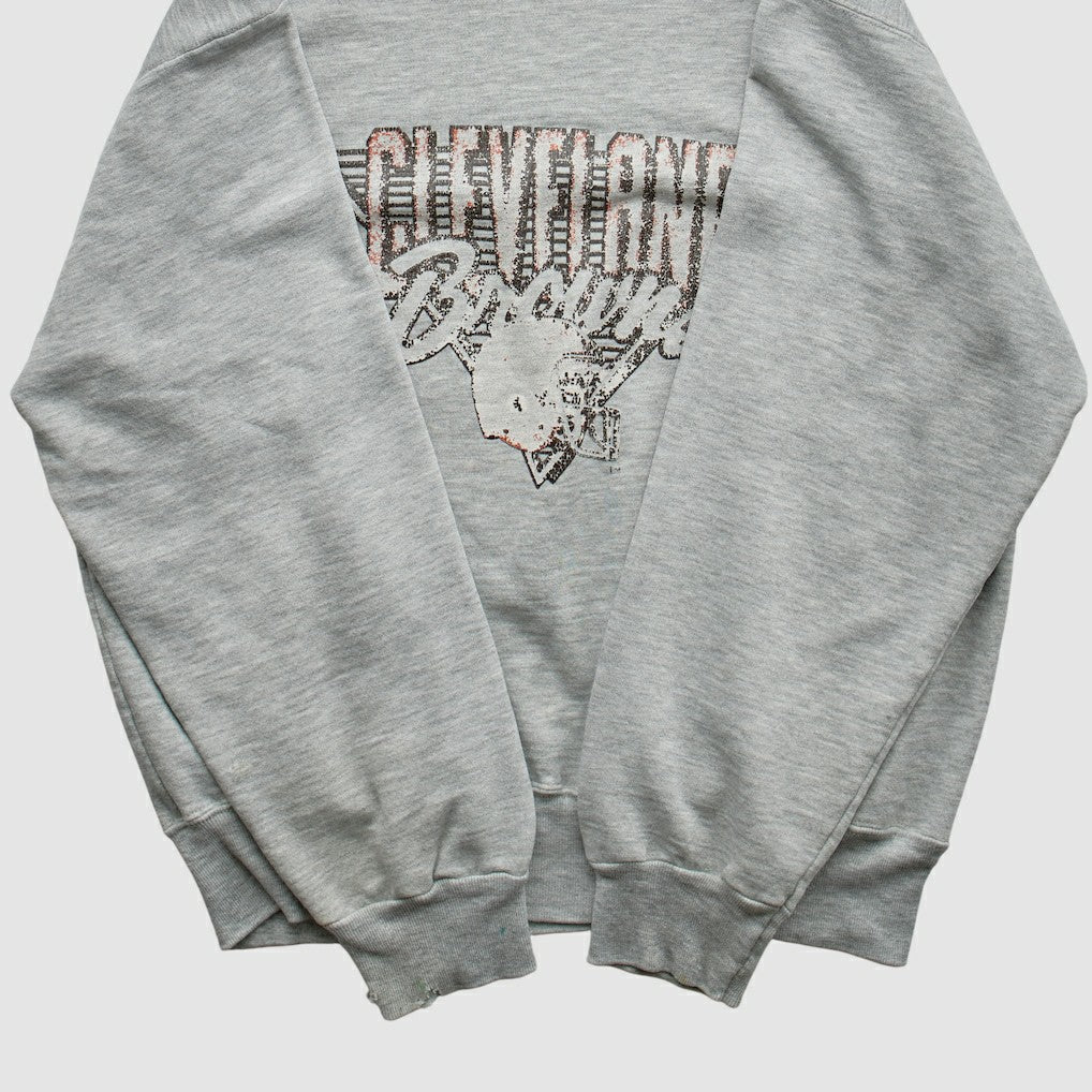 Cleveland Browns Champion 90s Pullover Sweatshirt - Heather Gray Vintage - Fanatics