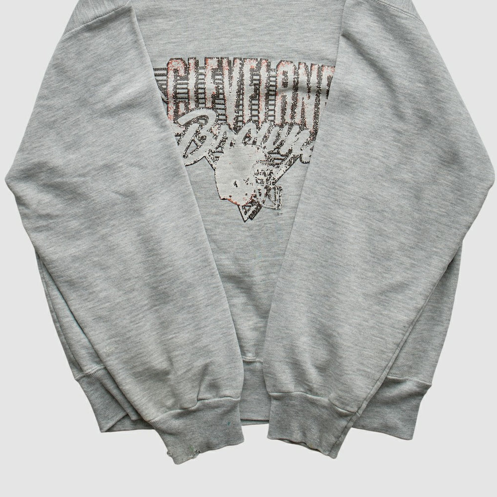 Cleveland Browns Champion 90s Pullover Sweatshirt - Heather Gray Vintage - Fanatics