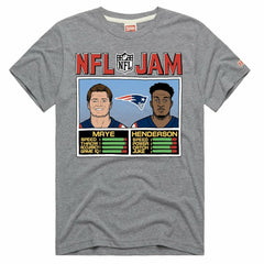 Drake Maye & TreVeyon Henderson New England Patriots Homage Unisex NFL Jam Tri-Blend T-Shirt - Gray - NFL