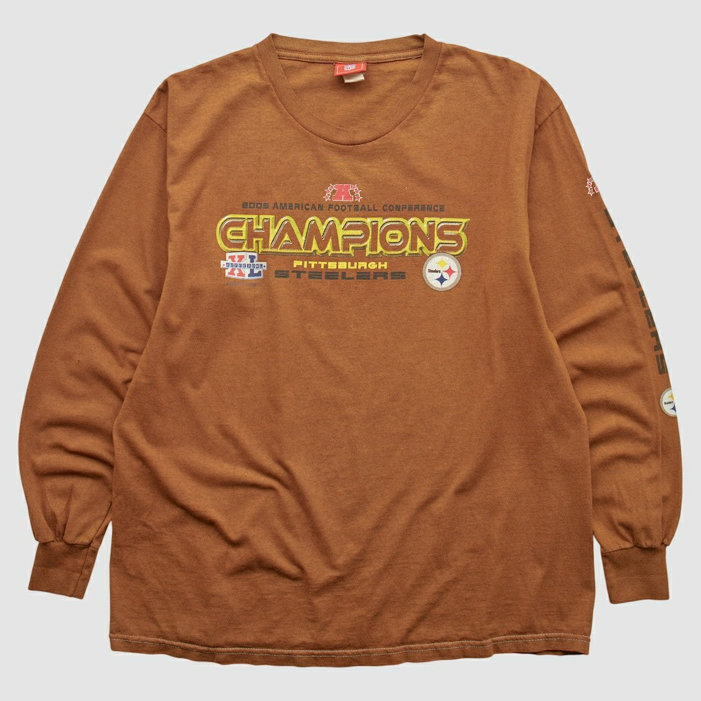 Pittsburgh Steelers NFL 2006 Long Sleeve T-shirt - Brown Vintage - Fanatics