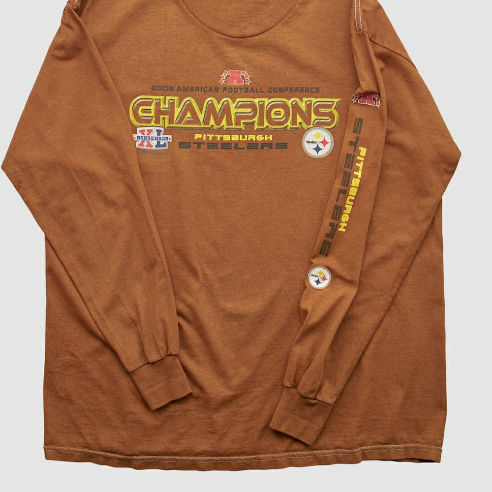 Pittsburgh Steelers NFL 2006 Long Sleeve T-shirt - Brown Vintage - Fanatics