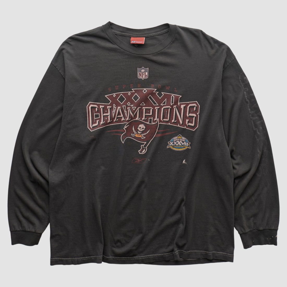 Tampa Bay Buccaneers Reebok 2003 Long Sleeve T-shirt - Black Vintage - Fanatics