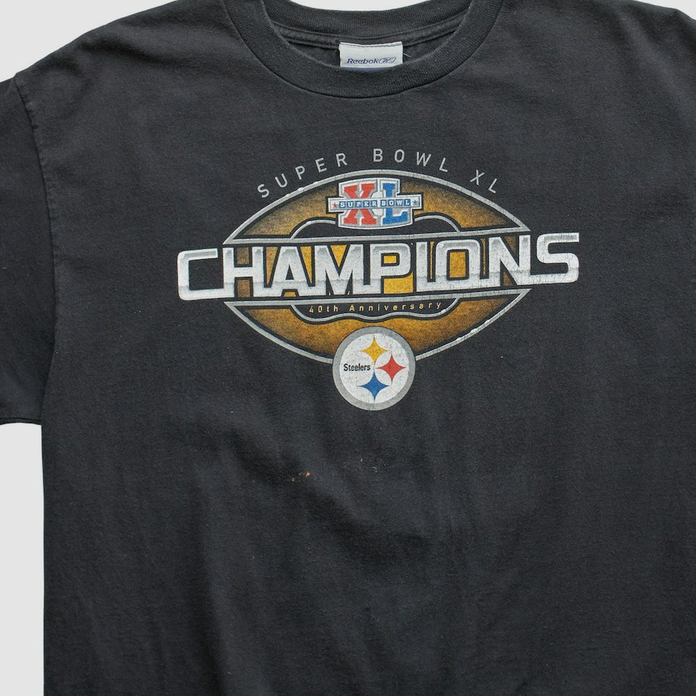 Pittsburgh Steelers Reebok 2006 T-shirt - Black Vintage - Fanatics