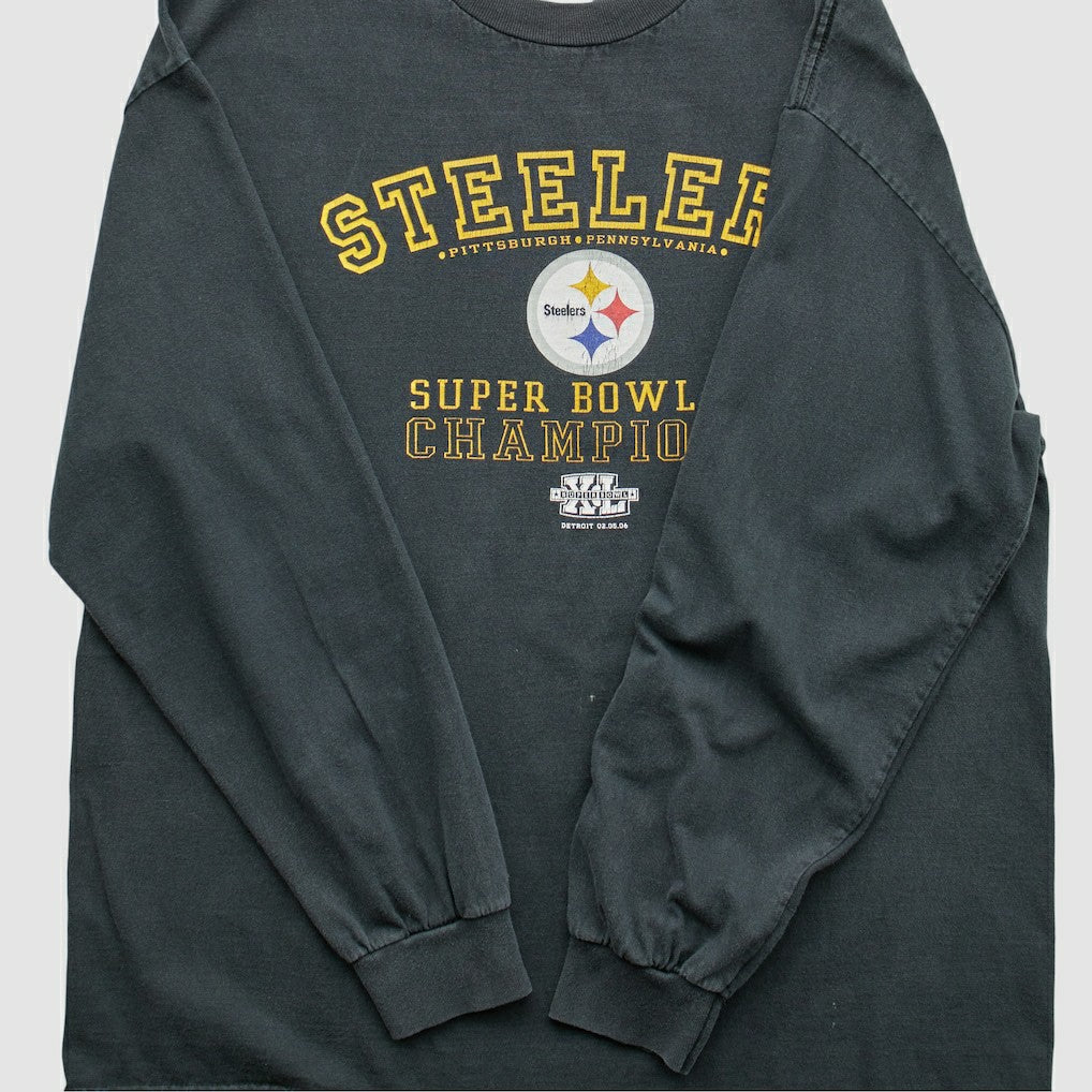 Pittsburgh Steelers Alstyle 2006 Long Sleeve T-shirt - Black Vintage - Fanatics