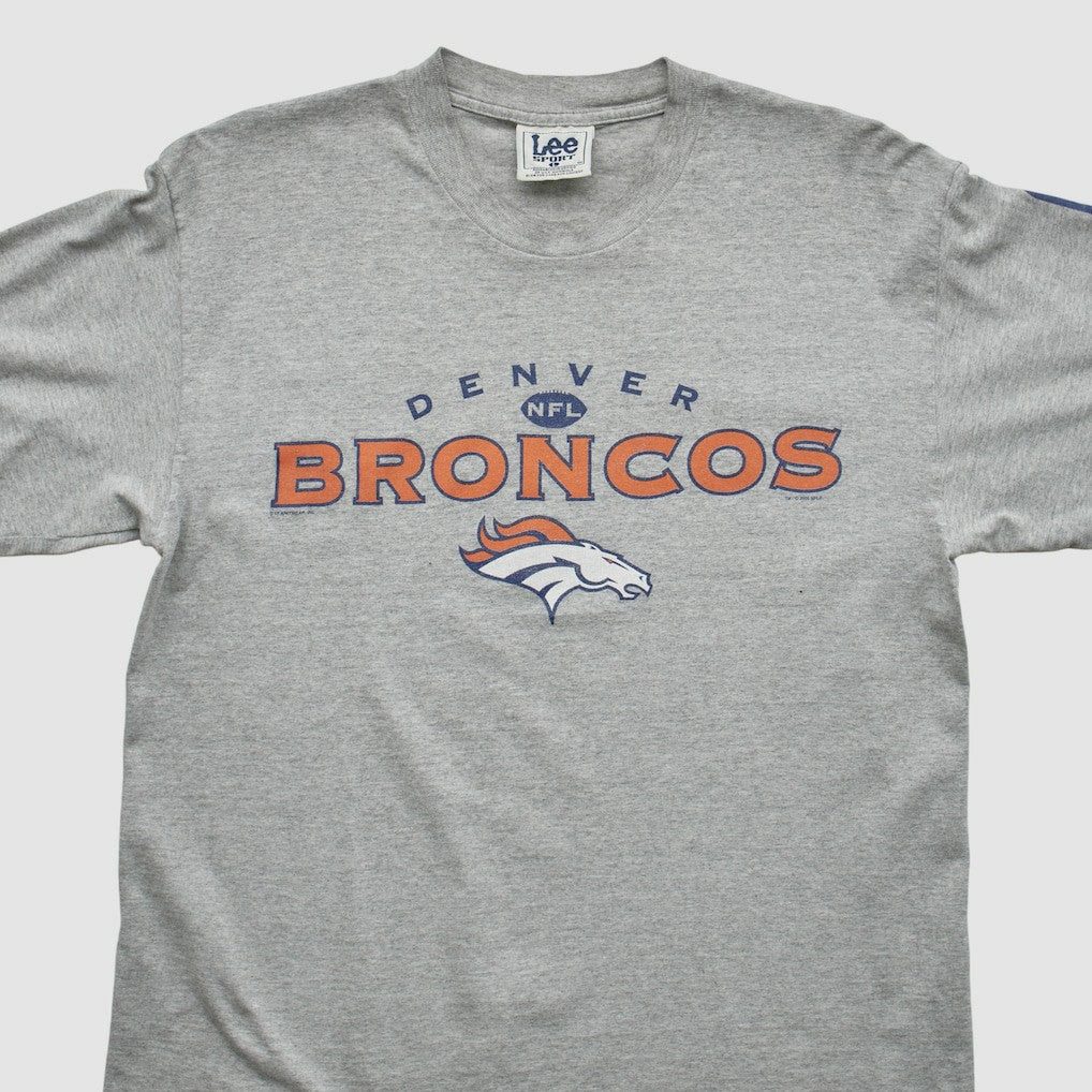Denver Broncos Lee Apparel 2000s Long Sleeve T-shirt - Heather Gray Vintage - Fanatics