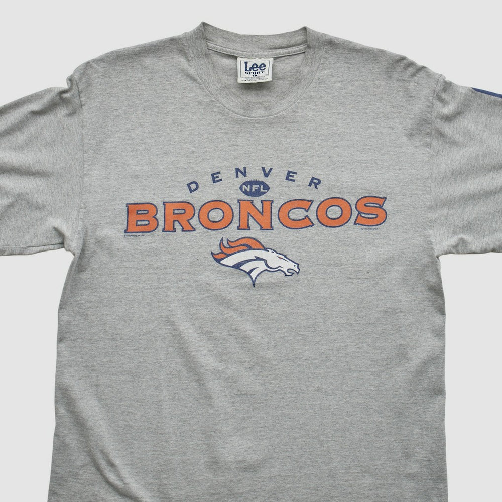 Denver Broncos Lee Apparel 2000s Long Sleeve T-shirt - Heather Gray Vintage - Fanatics