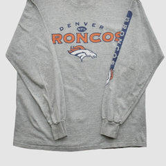Denver Broncos Lee Apparel 2000s Long Sleeve T-shirt - Heather Gray Vintage - Fanatics