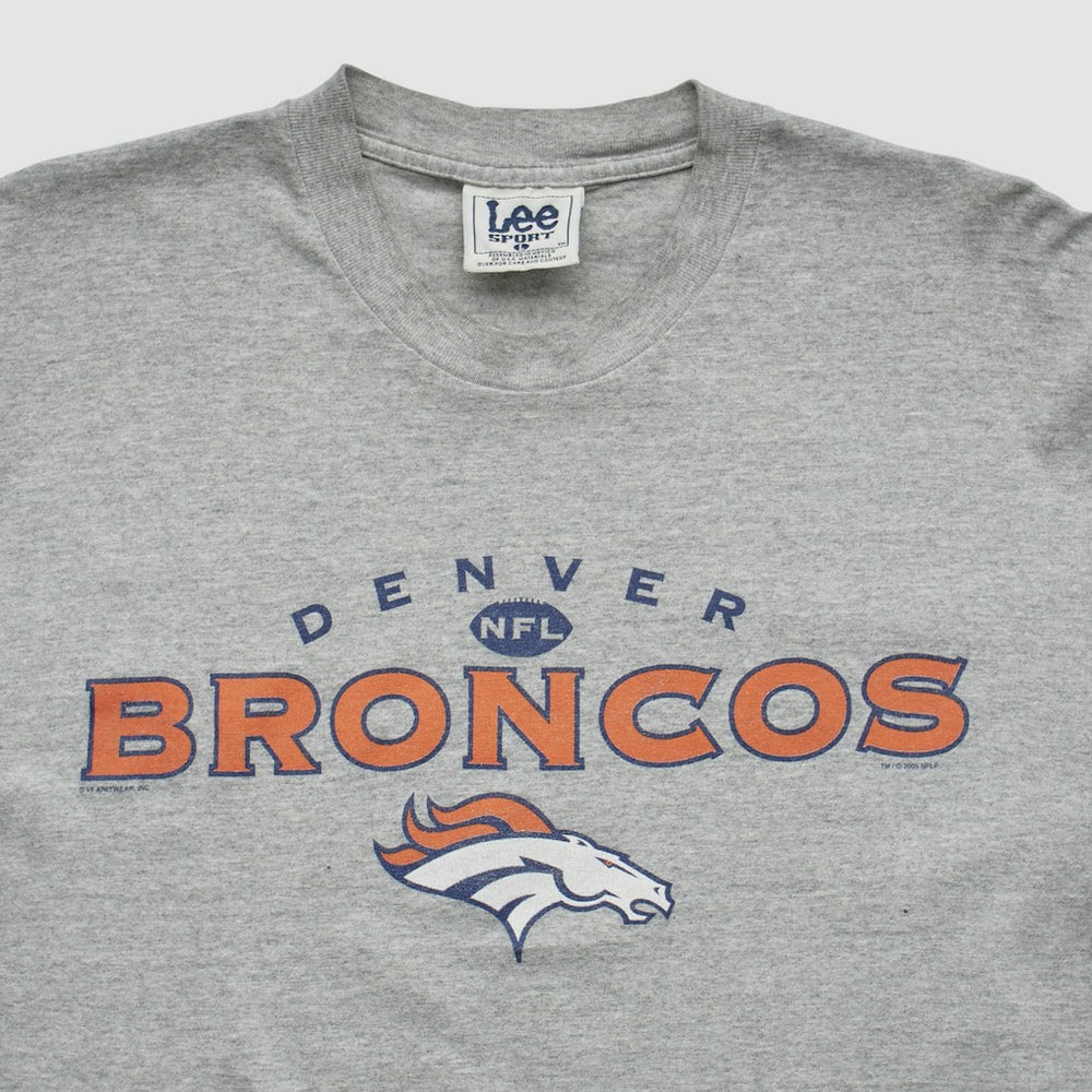 Denver Broncos Lee Apparel 2000s Long Sleeve T-shirt - Heather Gray Vintage - Fanatics