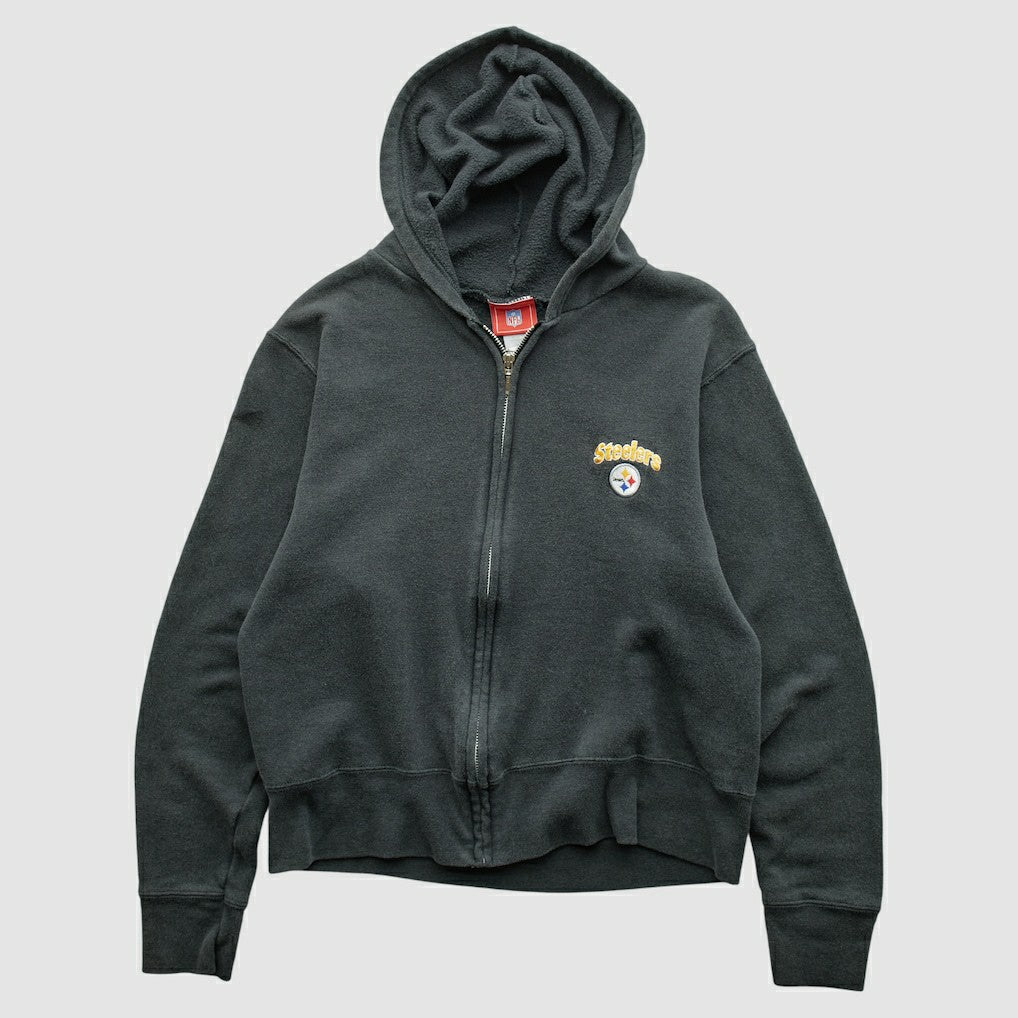 Pittsburgh Steelers NFL 2000s Hooded Full Zip Sweatshirt - Black Vintage - Fanatics
