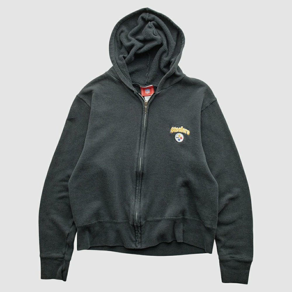 Pittsburgh Steelers NFL 2000s Hooded Full Zip Sweatshirt - Black Vintage - Fanatics