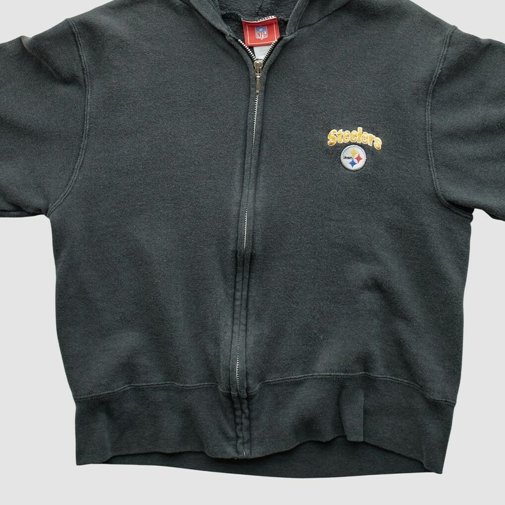 Pittsburgh Steelers NFL 2000s Hooded Full Zip Sweatshirt - Black Vintage - Fanatics