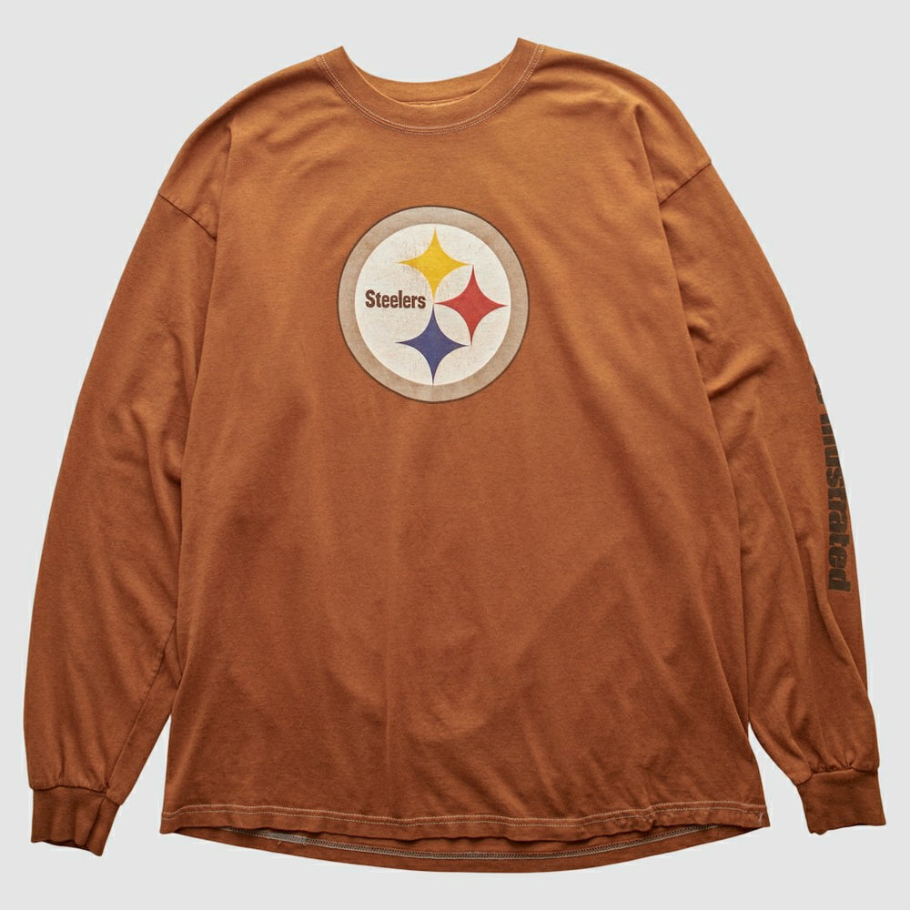 Pittsburgh Steelers Gildan 2000s Long Sleeve T-shirt - Brown Vintage - Fanatics