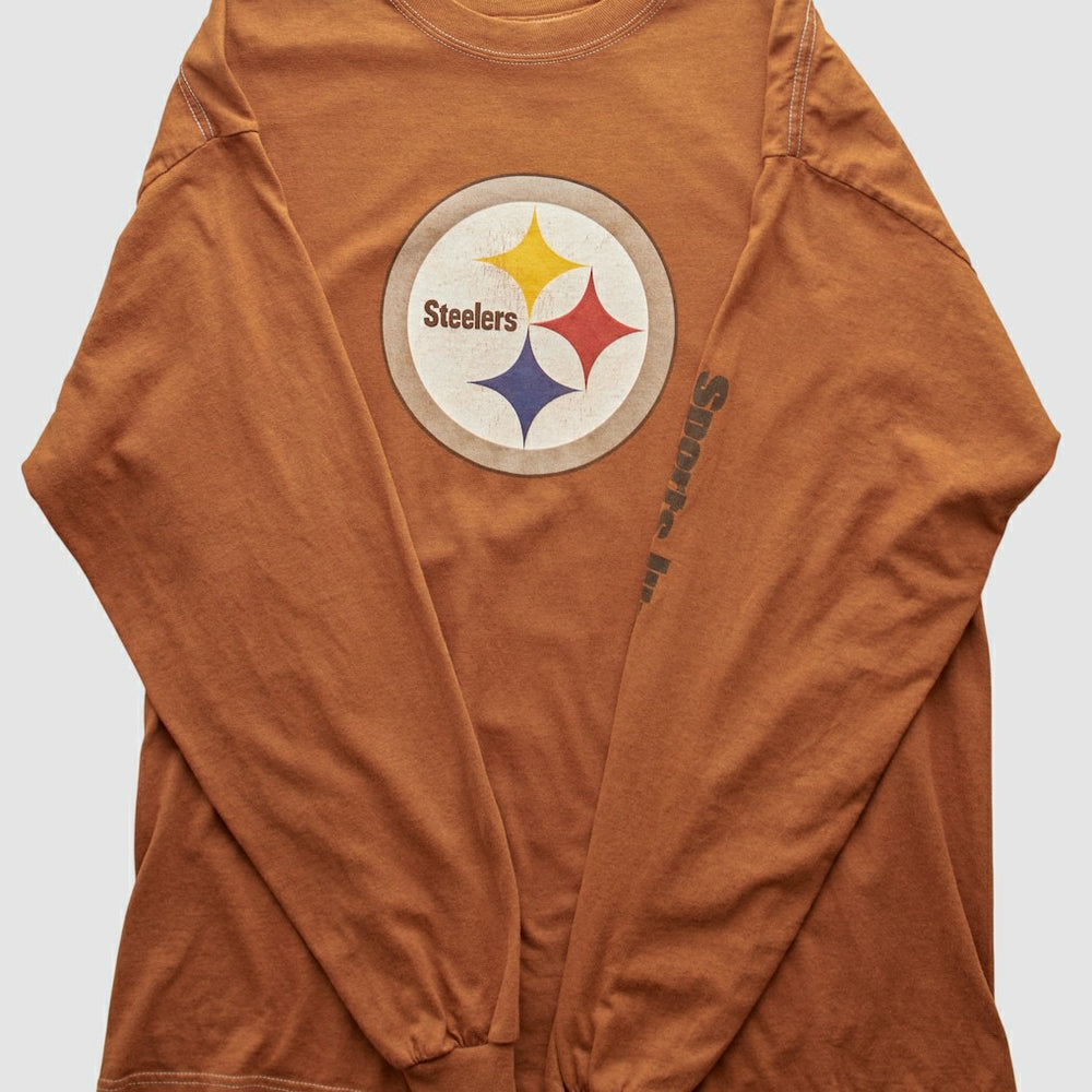 Pittsburgh Steelers Gildan 2000s Long Sleeve T-shirt - Brown Vintage - Fanatics