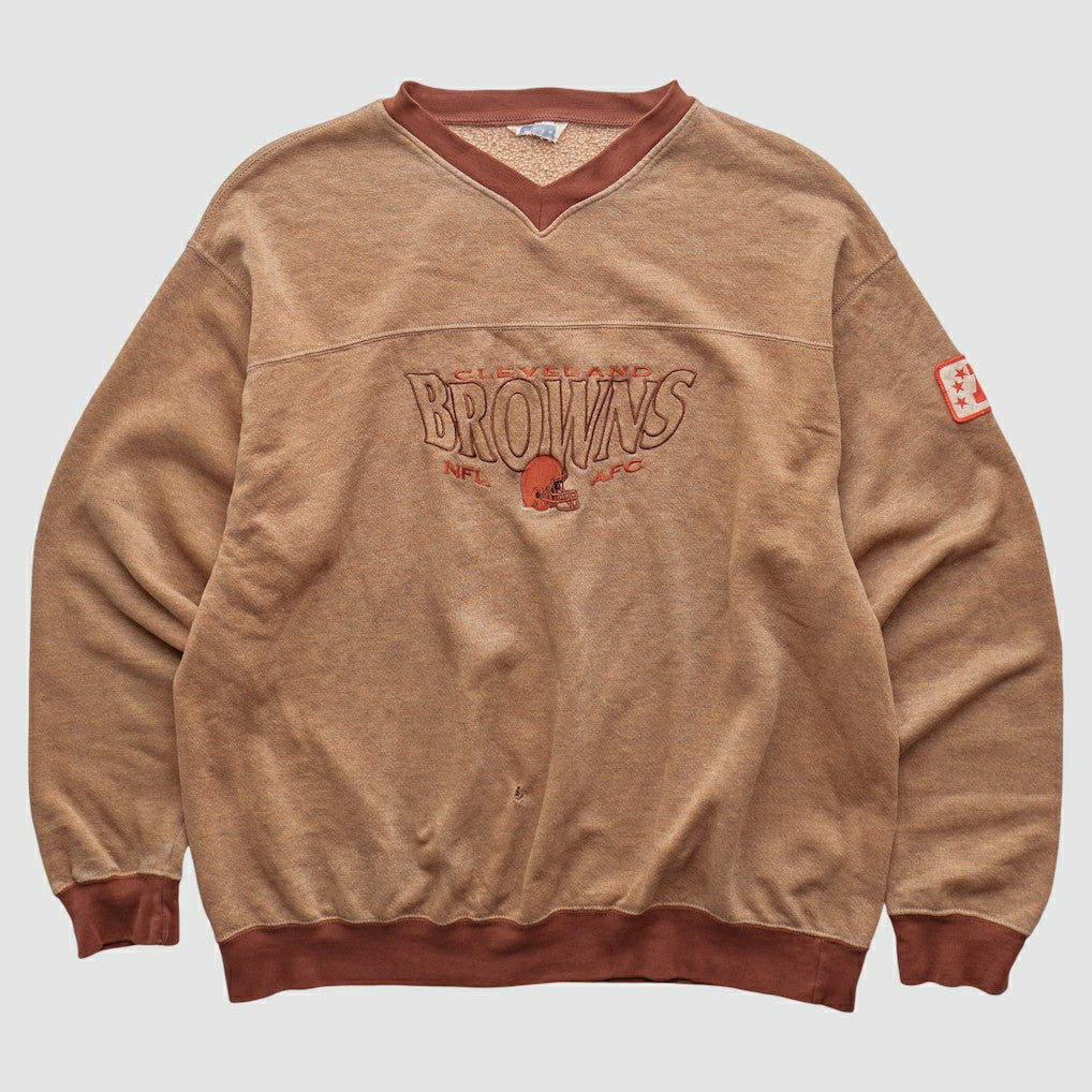Cleveland Browns CRABLE SPORTSWEAR 90s Pullover Sweatshirt - Tan Vintage - Fanatics
