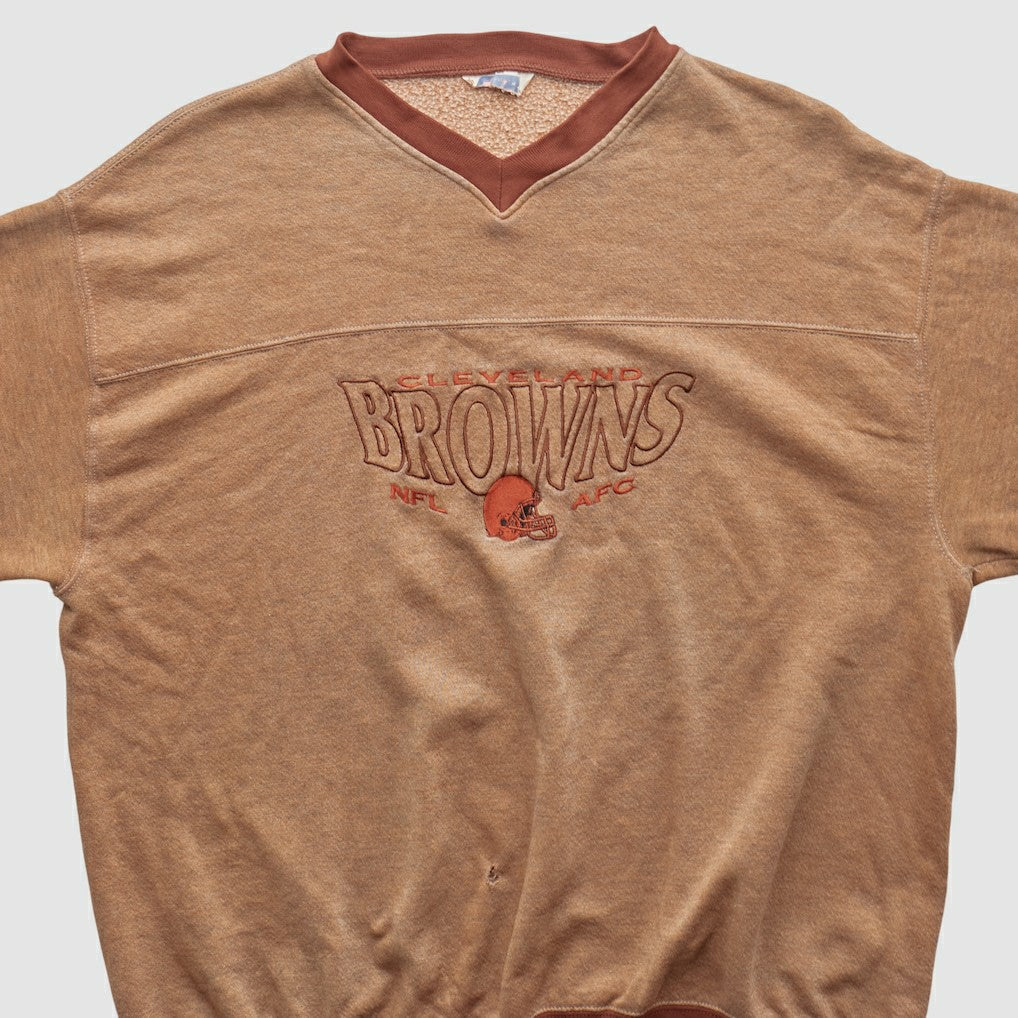 Cleveland Browns CRABLE SPORTSWEAR 90s Pullover Sweatshirt - Tan Vintage - Fanatics