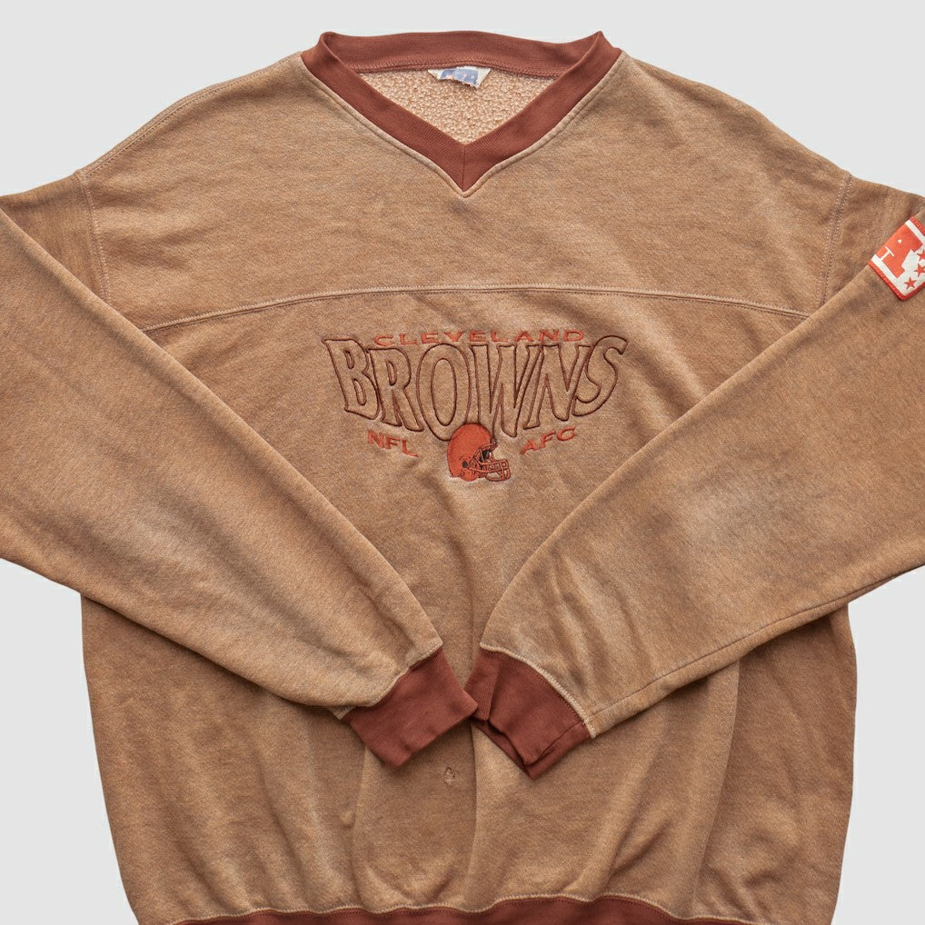 Cleveland Browns CRABLE SPORTSWEAR 90s Pullover Sweatshirt - Tan Vintage - Fanatics