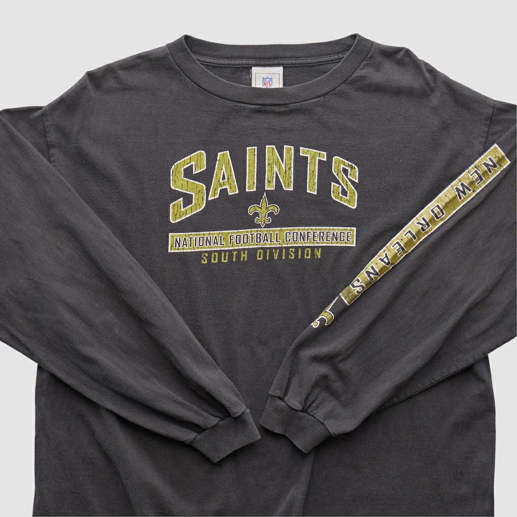 New Orleans Saints NFL 2000s Long Sleeve T-shirt - Charcoal Vintage - Fanatics