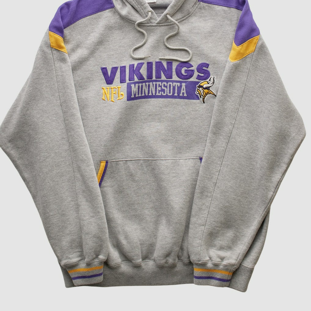Minnesota Vikings NFL 2000s Hooded Pullover Sweatshirt - Heather Gray Vintage - Fanatics