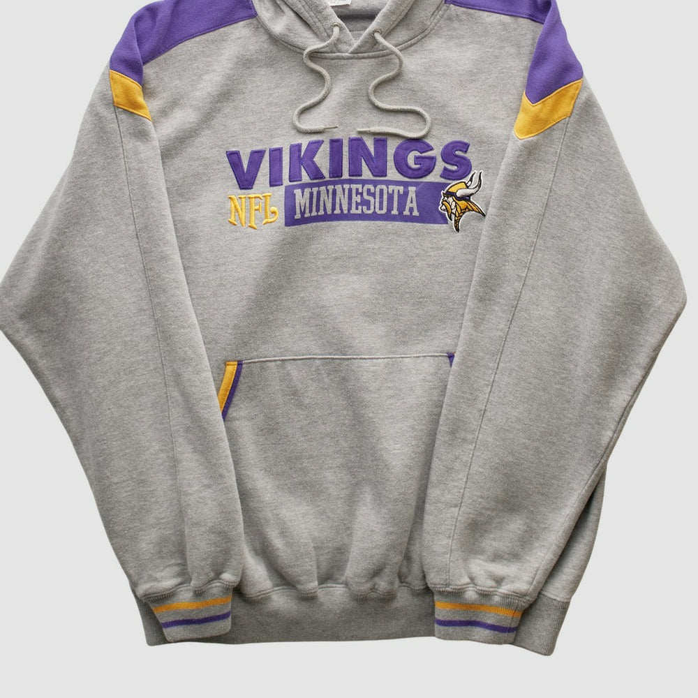 Minnesota Vikings NFL 2000s Hooded Pullover Sweatshirt - Heather Gray Vintage - Fanatics