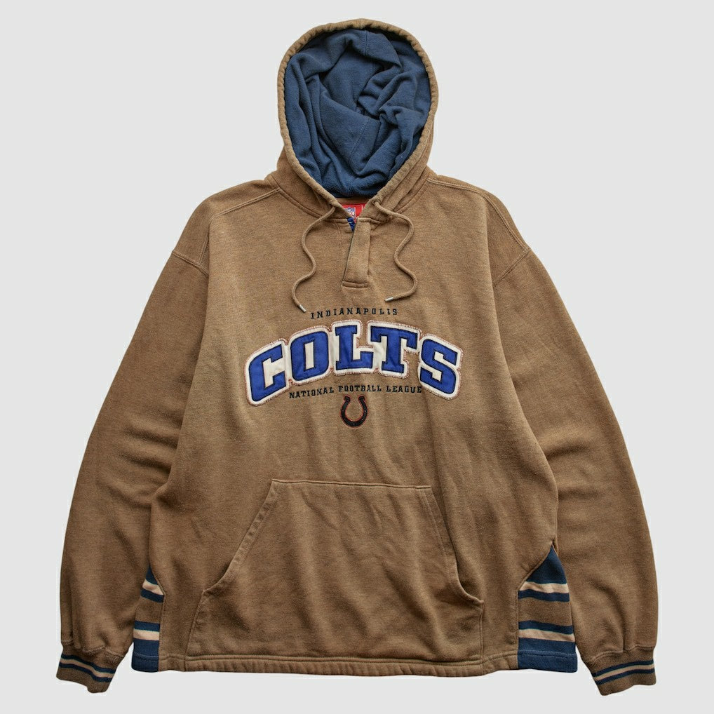 Indianapolis Colts NFL 2000s Hooded Pullover Sweatshirt - Tan Vintage - Fanatics