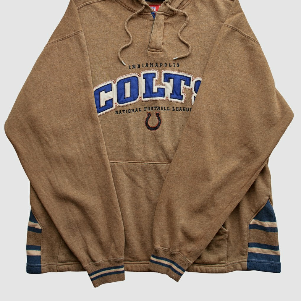 Indianapolis Colts NFL 2000s Hooded Pullover Sweatshirt - Tan Vintage - Fanatics