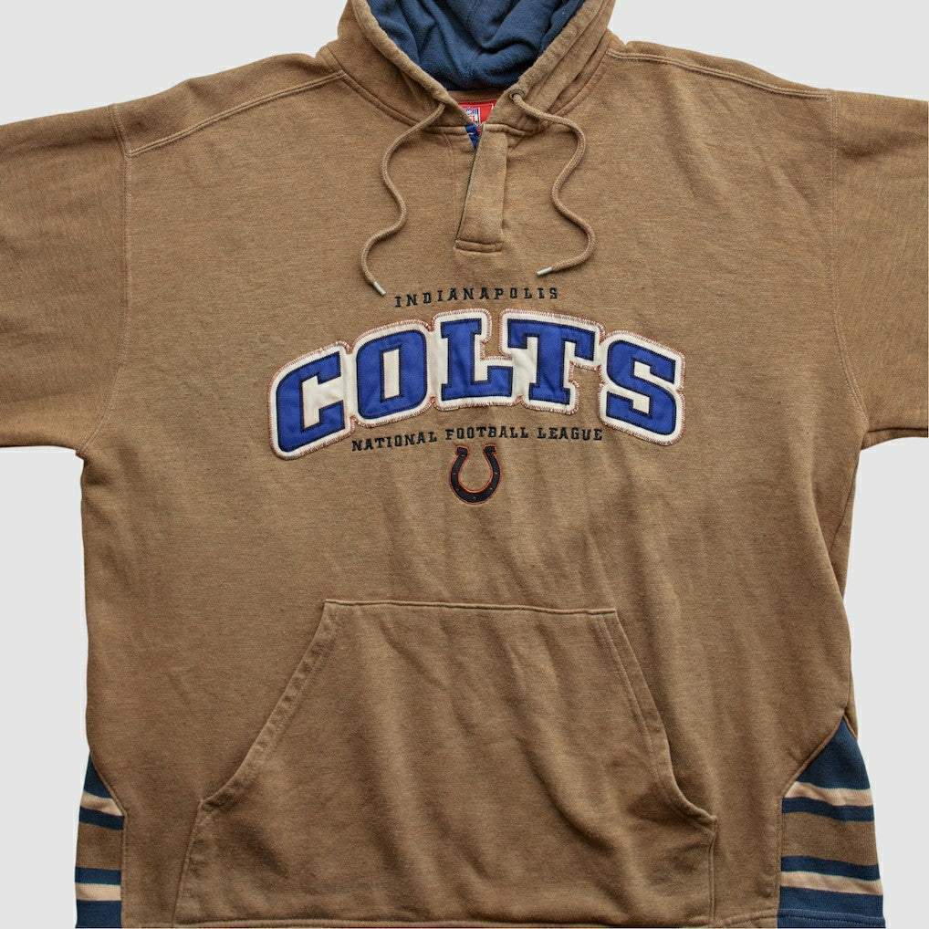 Indianapolis Colts NFL 2000s Hooded Pullover Sweatshirt - Tan Vintage - Fanatics