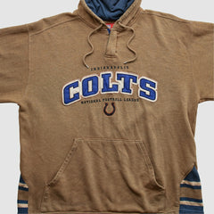 Indianapolis Colts NFL 2000s Hooded Pullover Sweatshirt - Tan Vintage - Fanatics