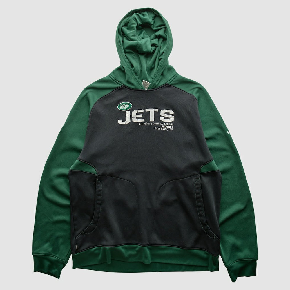 New York Jets Reebok 2010s Hooded Pullover Sweatshirt - Black Vintage - Fanatics
