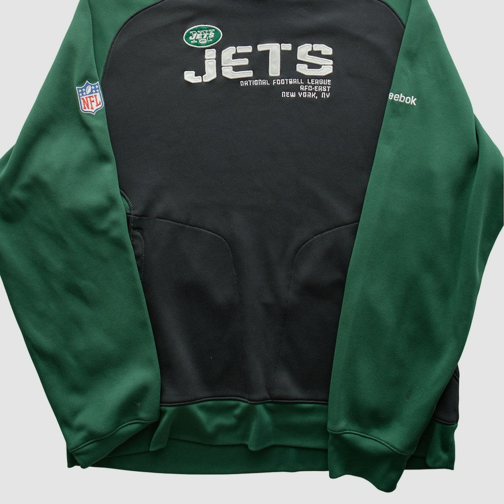 New York Jets Reebok 2010s Hooded Pullover Sweatshirt - Black Vintage - Fanatics