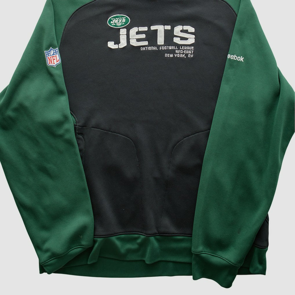 New York Jets Reebok 2010s Hooded Pullover Sweatshirt - Black Vintage - Fanatics