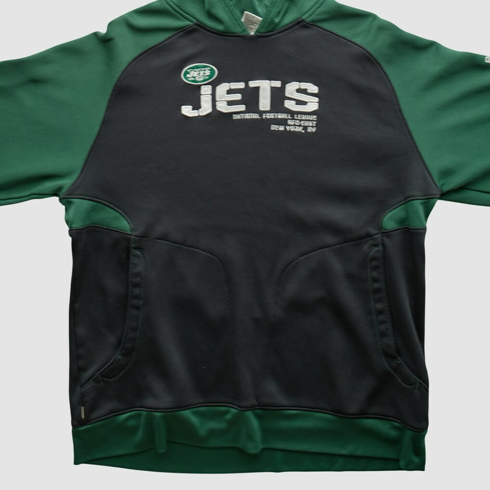 New York Jets Reebok 2010s Hooded Pullover Sweatshirt - Black Vintage - Fanatics