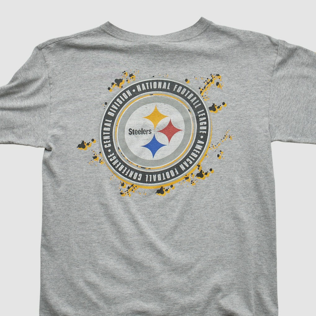 Pittsburgh Steelers Starter 90s Long Sleeve T-shirt - Heather Gray Vintage - Fanatics