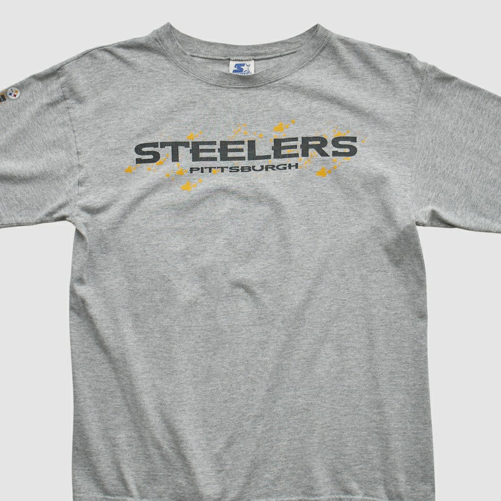 Pittsburgh Steelers Starter 90s Long Sleeve T-shirt - Heather Gray Vintage - Fanatics