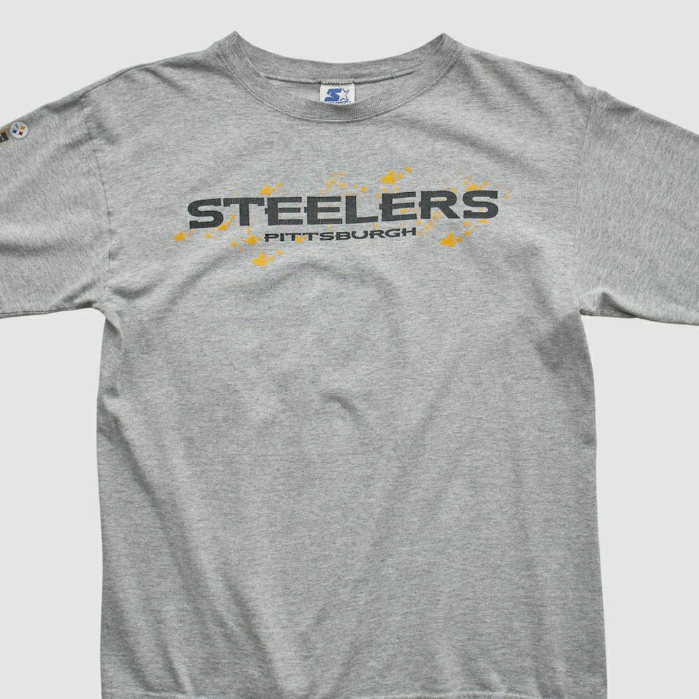 Pittsburgh Steelers Starter 90s Long Sleeve T-shirt - Heather Gray Vintage - Fanatics