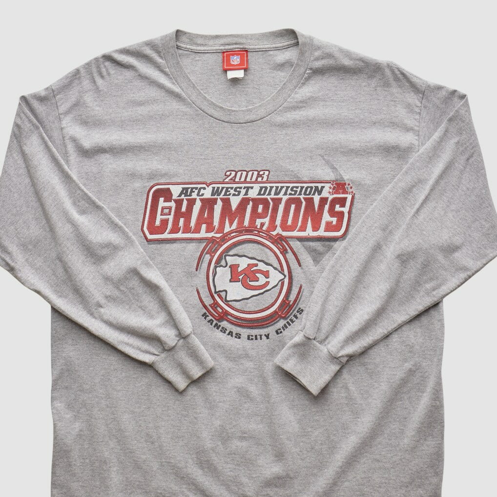 Kansas City Chiefs NFL 2003 Long Sleeve T-shirt - Heather Gray Vintage - Fanatics