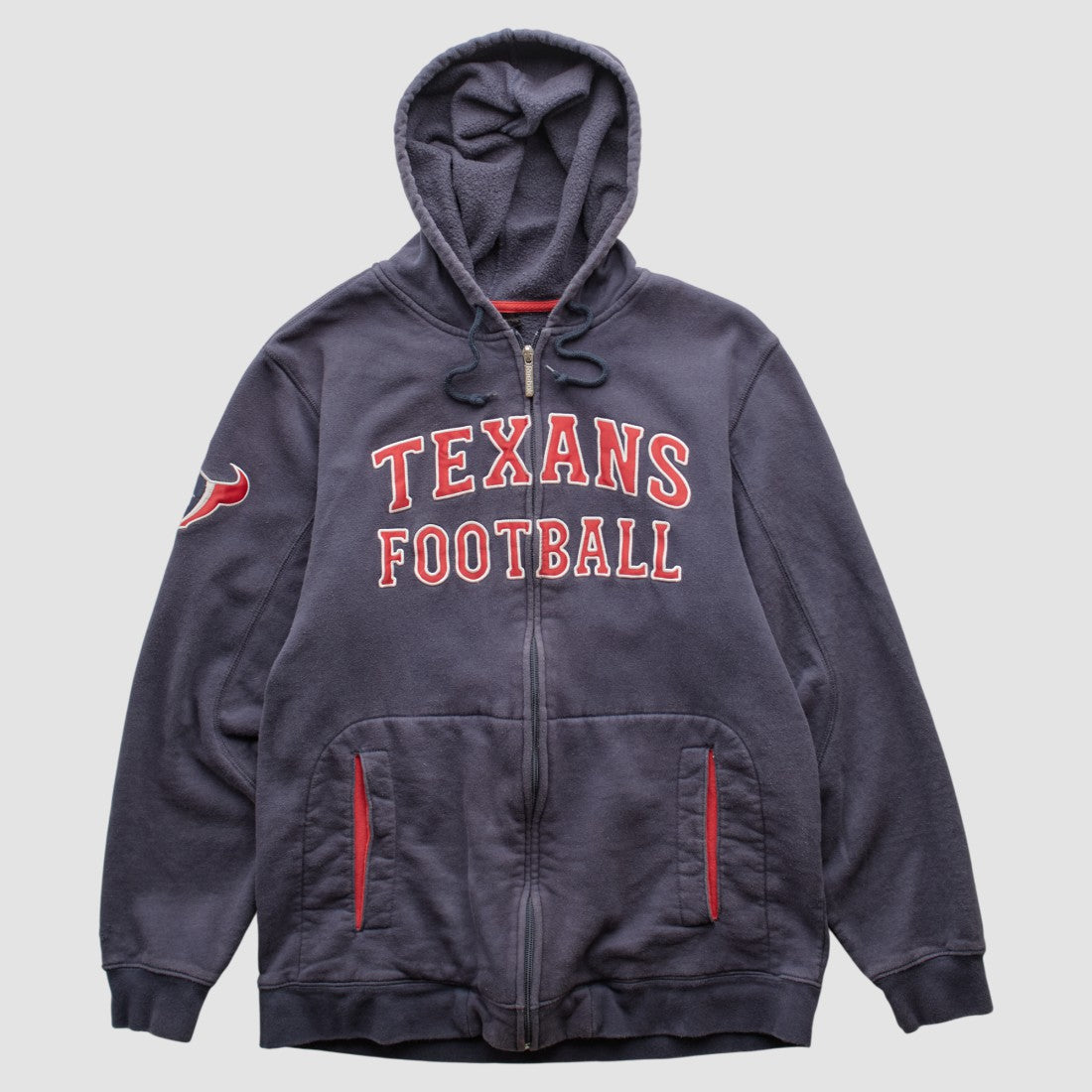 Houston Texans Reebok 2010s Hooded Full Zip Sweatshirt - Navy Vintage - Fanatics