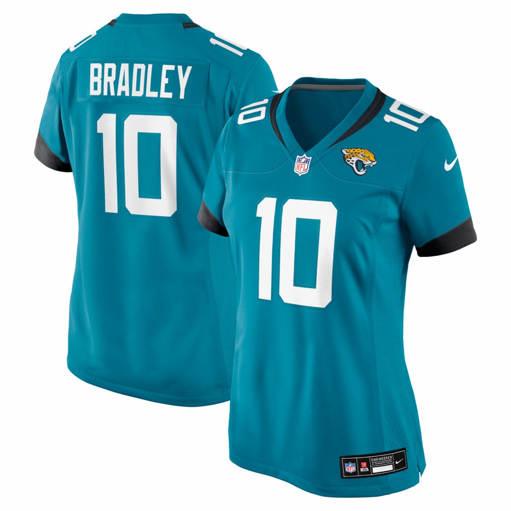 Carter Bradley Jacksonville Jaguars Women's Team Game Jersey - Teal - Nike