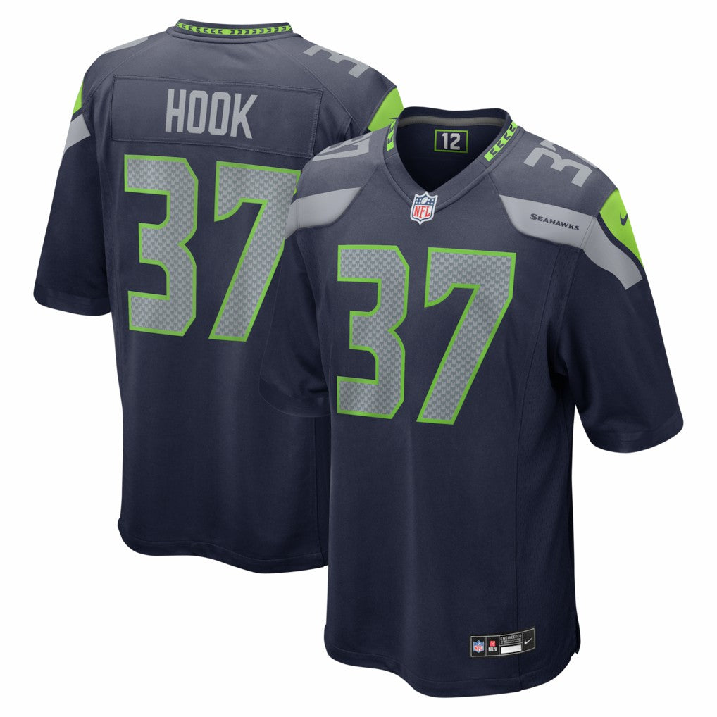 Maxen Hook Seattle Seahawks Team Game Jersey - College Navy - Nike