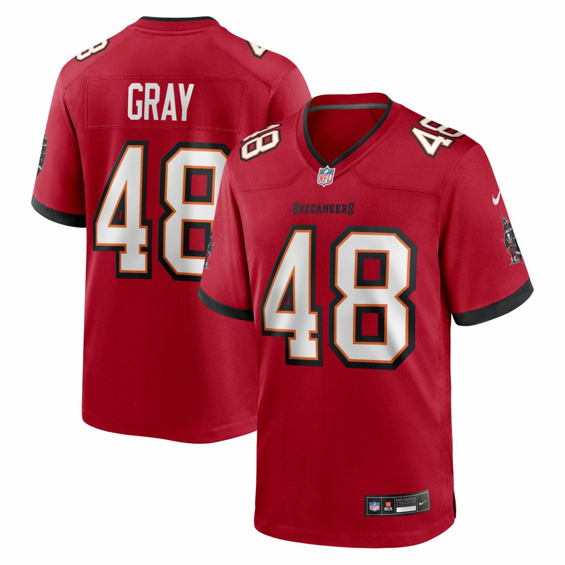 JT Gray Tampa Bay Buccaneers Team Game Jersey - Red - Nike