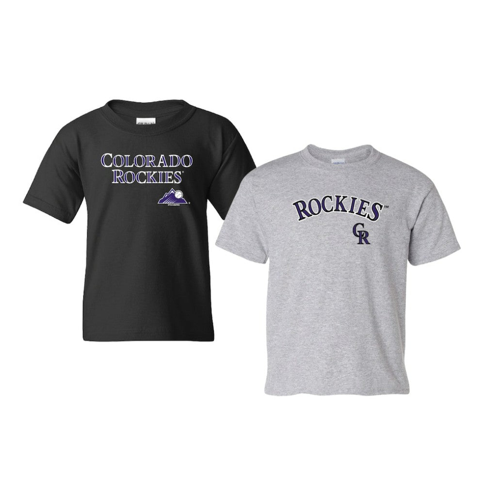 Colorado Rockies Soft as a Grape Youth 2-Pack Logo T-Shirt Set Sale