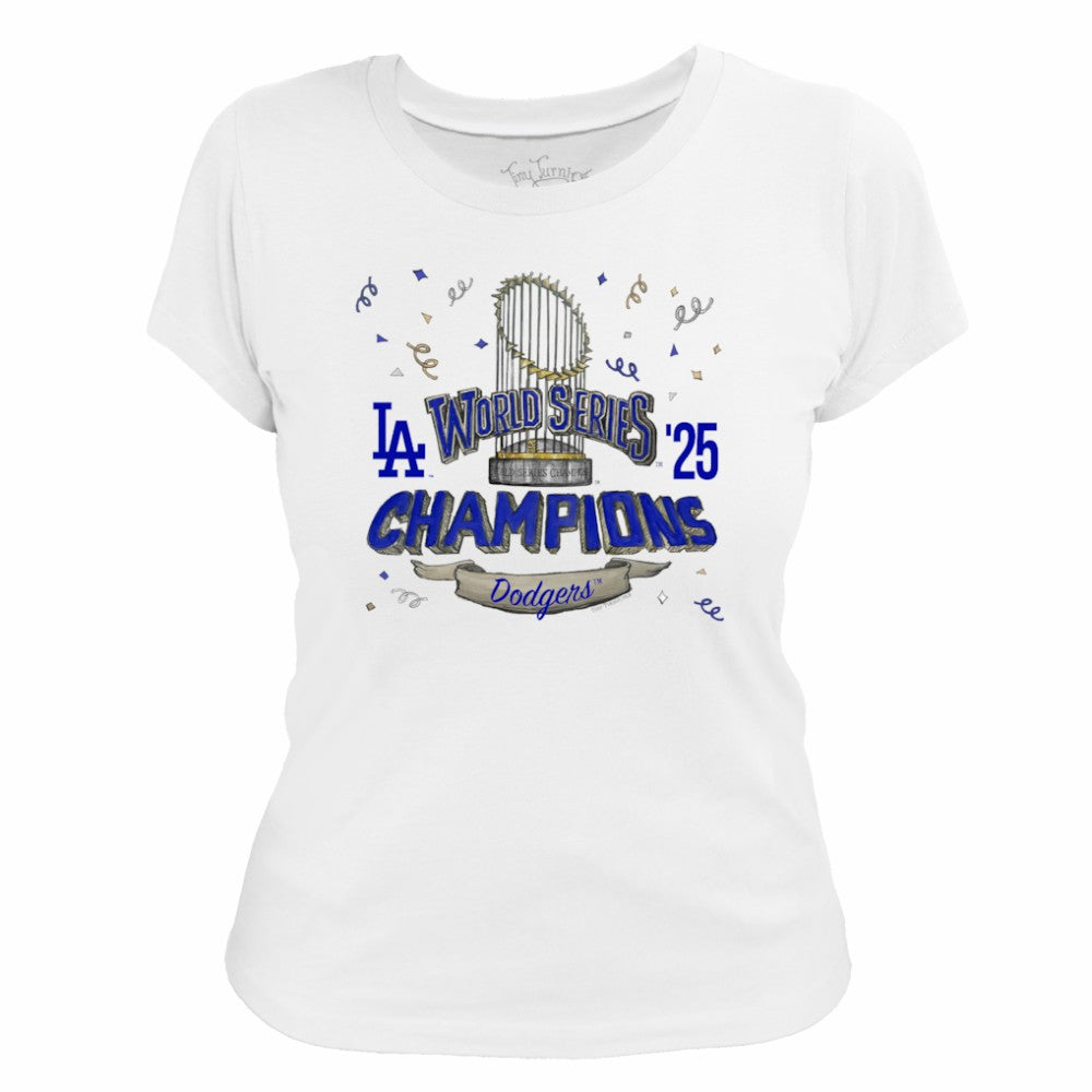 Los Angeles Dodgers Tiny Turnip Women's 2025 World Series Champions Parade T-Shirt Discount